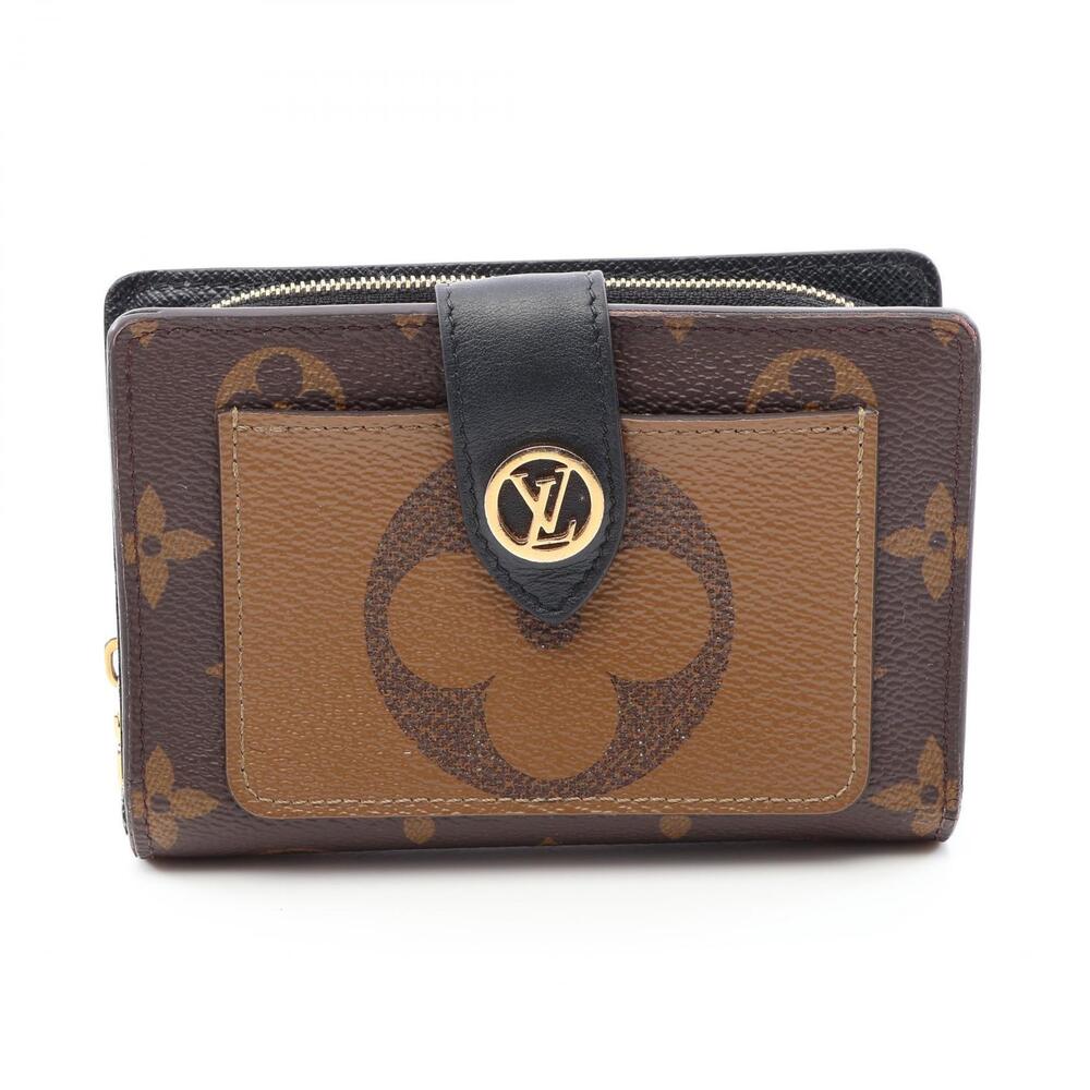 Louis Vuitton Portefeuille Juliette Monogram Giant Wallet Canvas Black Brown